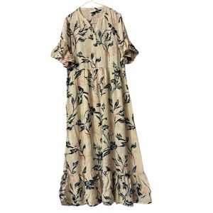 Kaffe Floral Maxi Dress Light Pink Women Size 38